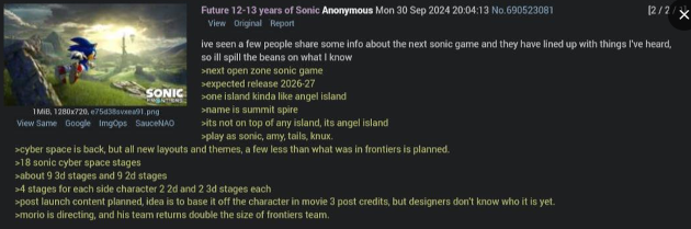 Leak describing the number of Cyberspace stages, multiple playable characters, and post-launch plans for Frontiers 2.